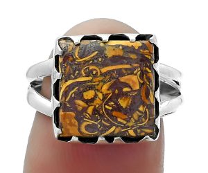 Coquina Fossil Jasper - India Ring size-7.5 SDR156033 R-1210, 12x12 mm