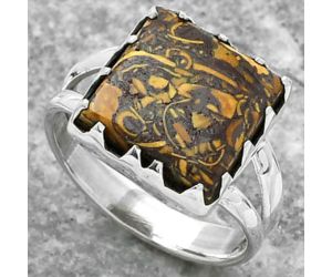 Coquina Fossil Jasper - India Ring size-7.5 SDR156033 R-1210, 12x12 mm