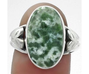 Natural Dioptase Ring size-8.5 SDR156114 R-1261, 11x17 mm