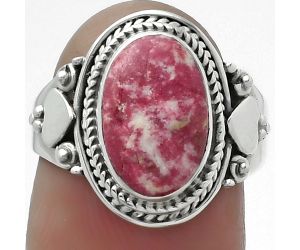 Natural Pink Thulite - Norway Ring size-7.5 SDR156125 R-1291, 8x12 mm