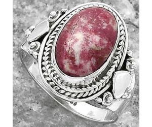 Natural Pink Thulite - Norway Ring size-7.5 SDR156125 R-1291, 8x12 mm