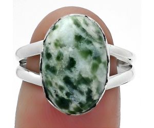 Natural Dioptase Ring size-7.5 SDR156203 R-1338, 10x15 mm