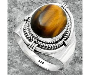 Natural Tiger Eye - Africa Ring size-7.5 SDR156242 R-1539, 10x12 mm