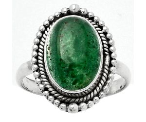 Natural Green Aventurine Ring size-9 SDR157014 R-1154, 9x13 mm