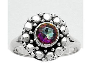 Natural Mystic Topaz Ring size-7 SDR157100 R-1488, 6x6 mm