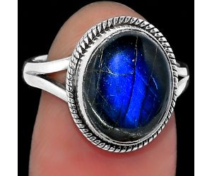 Blue Fire Labradorite - Madagascar Ring size-7 SDR157147 R-1010, 10x13 mm