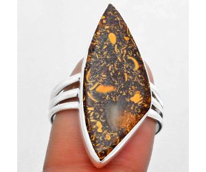 Coquina Fossil Jasper - India Ring size-9.5 SDR157551 R-1003, 12x31 mm