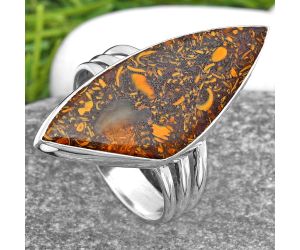 Coquina Fossil Jasper - India Ring size-9.5 SDR157551 R-1003, 12x31 mm