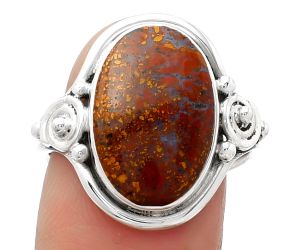 Natural Red Moss Agate Ring size-8 SDR157872 R-1315, 11x17 mm