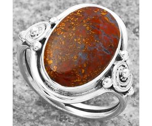 Natural Red Moss Agate Ring size-8 SDR157872 R-1315, 11x17 mm