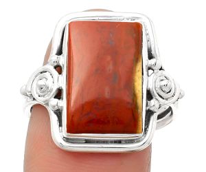 Natural Red Moss Agate Ring size-9 SDR157879 R-1315, 10x15 mm