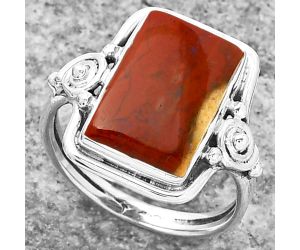 Natural Red Moss Agate Ring size-9 SDR157879 R-1315, 10x15 mm