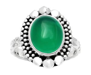 Natural Green Onyx Ring size-7.5 SDR158462 R-1154, 10x12 mm