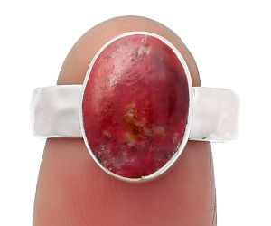 Natural Pink Thulite - Norway Ring size-7.5 SDR158520 R-1001, 9x13 mm