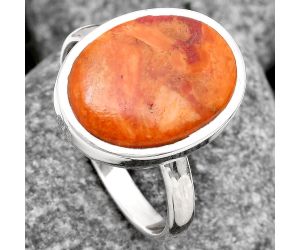 Natural Red Sponge Coral Ring size-8.5 SDR159070 R-1004, 11x15 mm