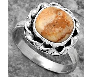 Natural Coral Jasper Ring size-7 SDR159270 R-1083, 9x9 mm