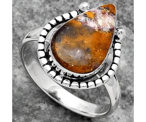 Natural Indian Blanket Jasper Ring size-9.5 SDR159411 R-1518, 11x16 mm