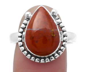 Natural Red Moss Agate Ring size-9.5 SDR159451 R-1518, 11x15 mm