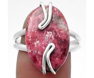 Natural Pink Thulite - Norway Ring size-9 SDR159523 R-1502, 13x20 mm