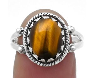 Natural Tiger Eye - Africa Ring size-7.5 SDR159588 R-1474, 9x11 mm