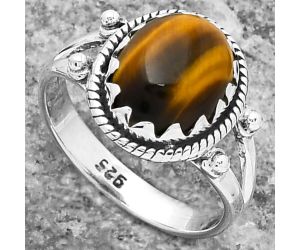 Natural Tiger Eye - Africa Ring size-7.5 SDR159588 R-1474, 9x11 mm