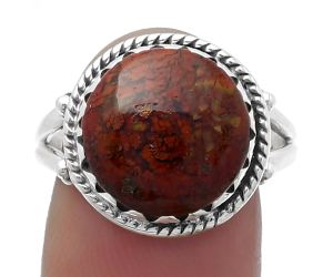 Natural Red Moss Agate Ring size-8.5 SDR159592 R-1474, 13x13 mm