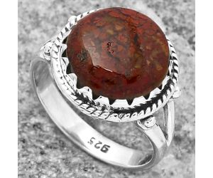 Natural Red Moss Agate Ring size-8.5 SDR159592 R-1474, 13x13 mm