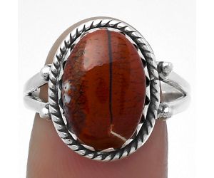 Natural Red Moss Agate Ring size-8 SDR159609 R-1474, 10x14 mm