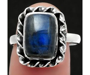 Blue Fire Labradorite - Madagascar Ring size-8 SDR159814 R-1083, 8x12 mm