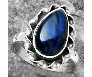 Blue Fire Labradorite - Madagascar Ring size-7.5 SDR159816 R-1083, 8x14 mm