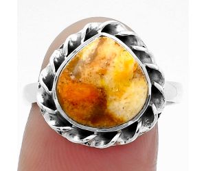 Natural Coral Jasper Ring size-8 SDR159893 R-1083, 11x11 mm