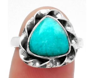 Natural Paraiba Amazonite Ring size-7.5 SDR159917 R-1083, 10x10 mm