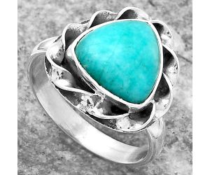 Natural Paraiba Amazonite Ring size-7.5 SDR159917 R-1083, 10x10 mm