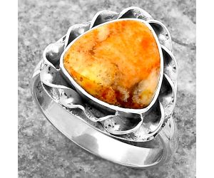 Natural Coral Jasper Ring size-7.5 SDR159935 R-1083, 11x11 mm