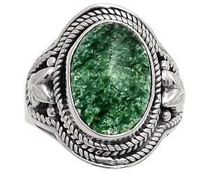 Natural Green Aventurine Ring size-8 SDR160725 R-1312, 10x14 mm