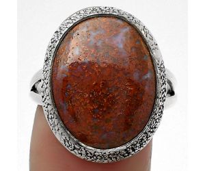 Natural Red Moss Agate Ring size-9 SDR160861 R-1307, 15x19 mm