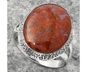 Natural Red Moss Agate Ring size-9 SDR160861 R-1307, 15x19 mm