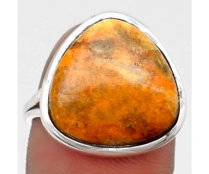 Natural Coral Jasper Ring size-8 SDR161078 R-1004, 16x16 mm