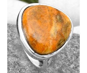 Natural Coral Jasper Ring size-8 SDR161078 R-1004, 16x16 mm