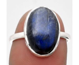 Blue Fire Labradorite - Madagascar Ring size-8.5 SDR161096 R-1004, 11x16 mm