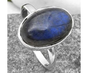 Blue Fire Labradorite - Madagascar Ring size-8.5 SDR161096 R-1004, 11x16 mm