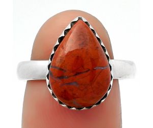 Natural Red Moss Agate Ring size-8 SDR161528 R-1210, 10x14 mm