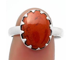 Natural Red Moss Agate Ring size-8.5 SDR161539 R-1210, 10x14 mm