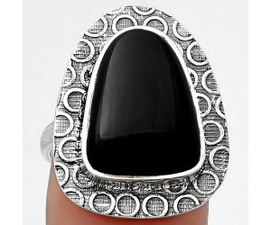 Natural Black Onyx - Brazil Ring size-8 SDR161727 R-1090, 12x16 mm