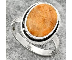 Natural Coral Jasper Ring size-7 SDR161751 R-1156, 10x14 mm