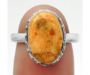 Natural Coral Jasper Ring size-7 SDR161845 R-1191, 10x14 mm