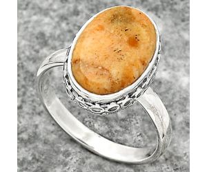 Natural Coral Jasper Ring size-7 SDR161845 R-1191, 10x14 mm
