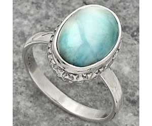 Natural Larimar (Dominican Republic) Ring size-8.5 SDR161925 R-1191, 10x14 mm
