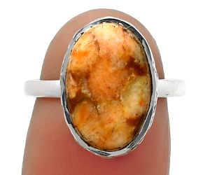Natural Coral Jasper Ring size-7 SDR161950 R-1191, 10x15 mm