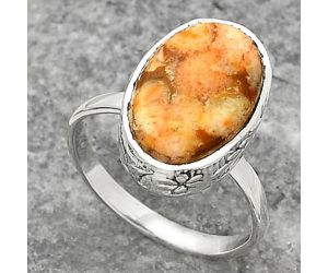 Natural Coral Jasper Ring size-7 SDR161950 R-1191, 10x15 mm